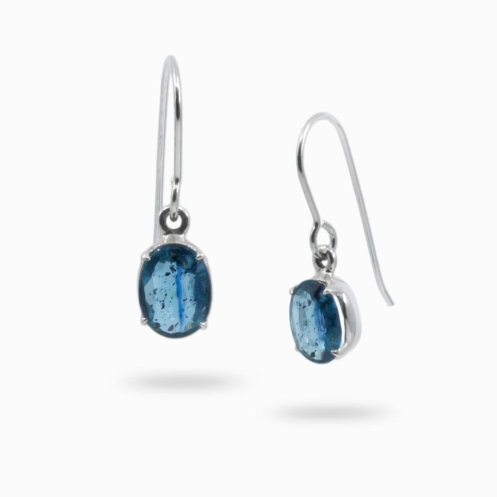 Faceted oval Kyanite drop Earrings