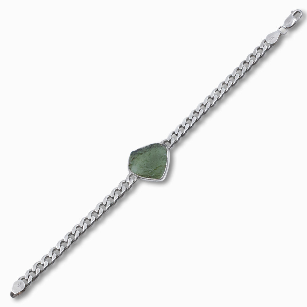 MOLDAVITE MENS BRACELET