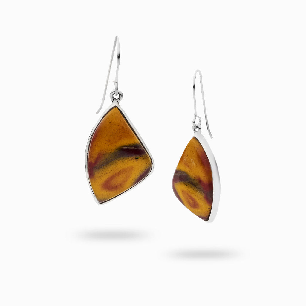Cabochon Mookaite drop earrings