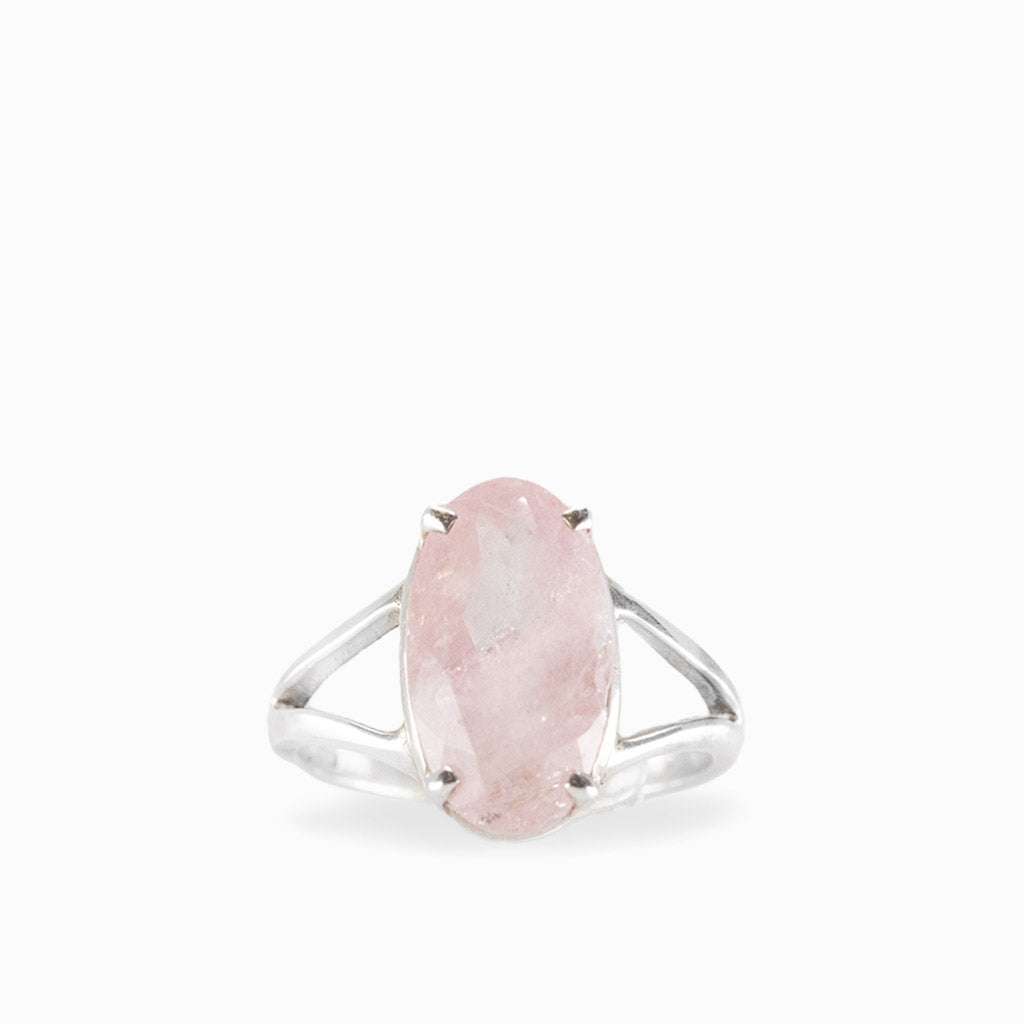 FACETED MORGANITE RING