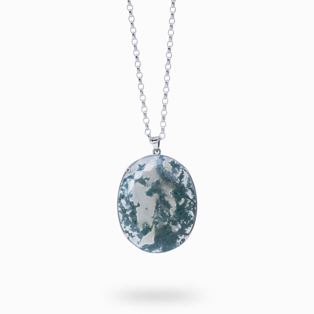 Moss agate necklace