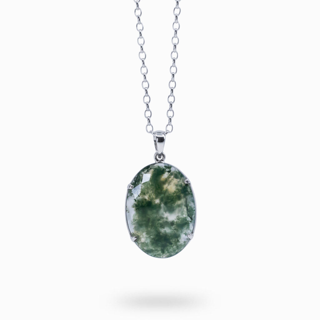 Green shops Moss Agate Pendant 1 1/2