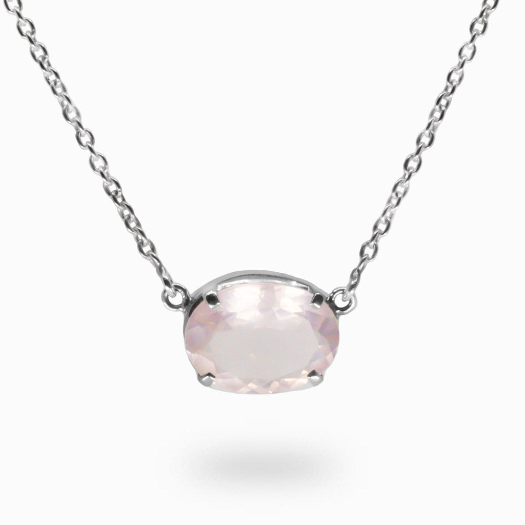 FACETED ROSE QUARTZ NECKLACE