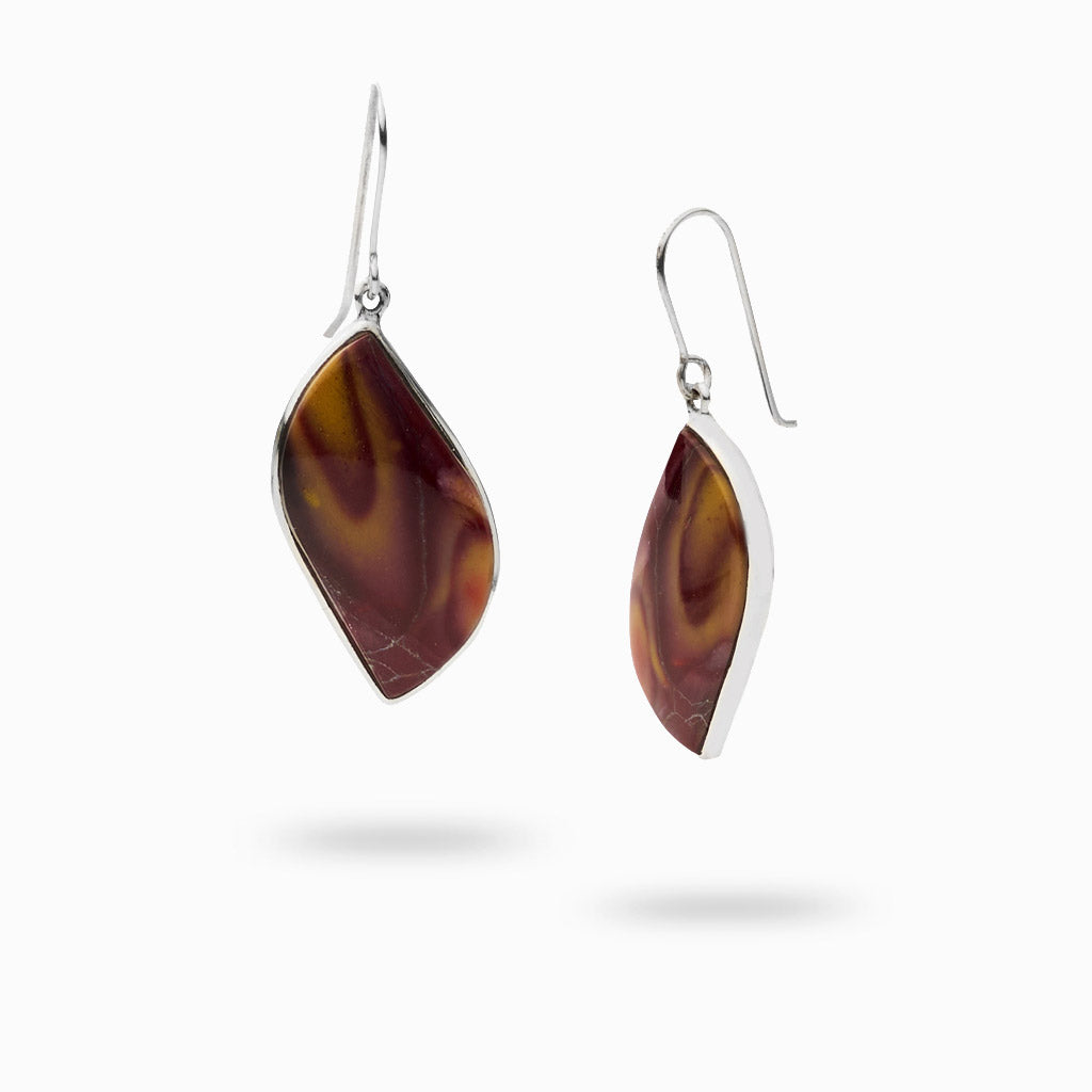 Cabochon Mookaite drop earrings