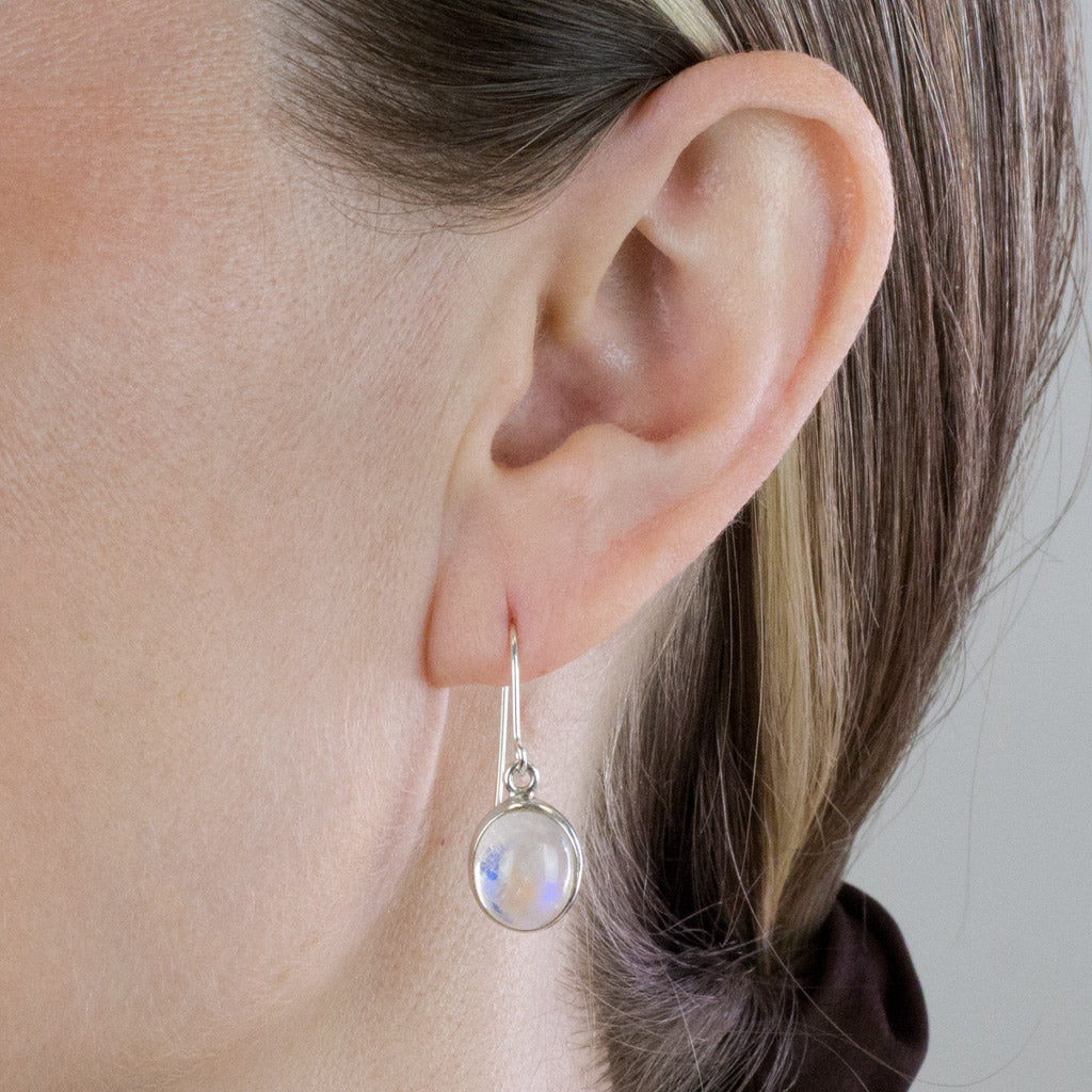 Rainbow Moonstone Drop Earrings