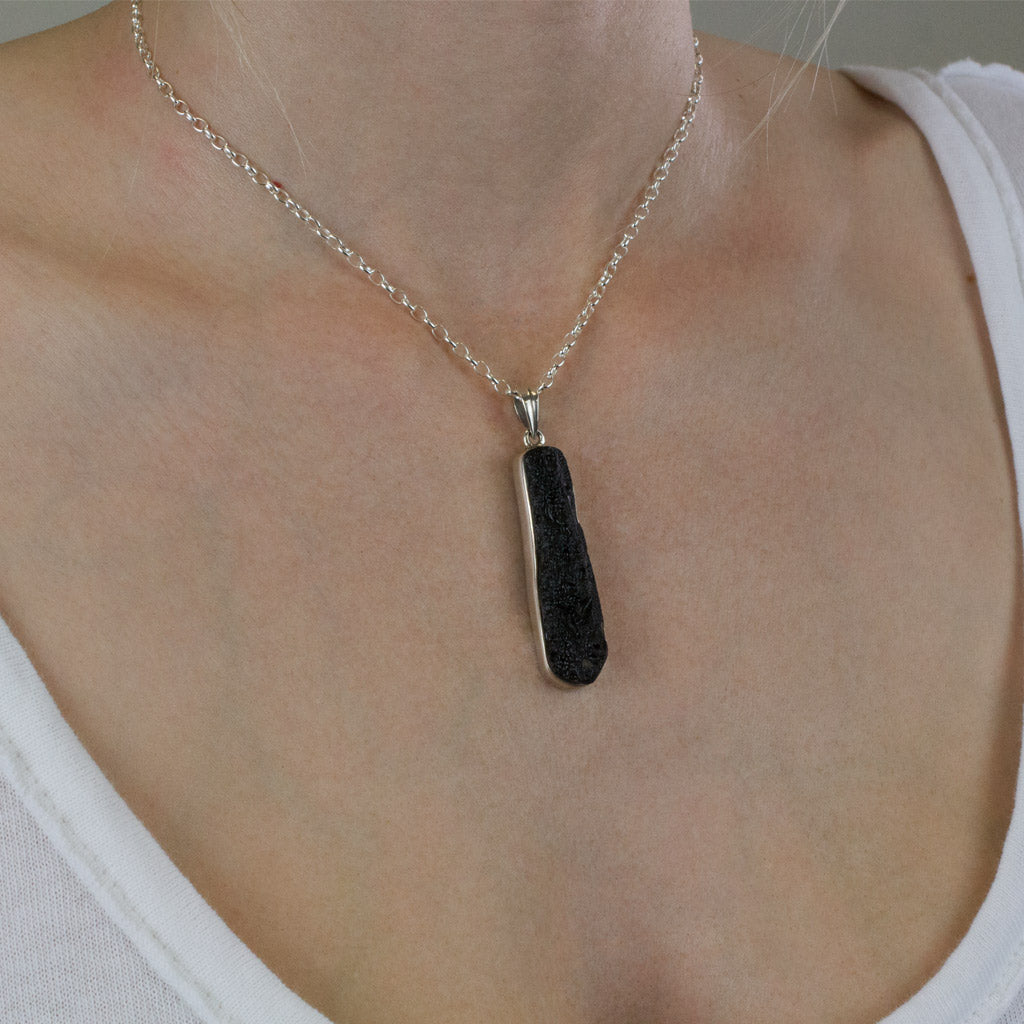 Tektite Necklace on Model