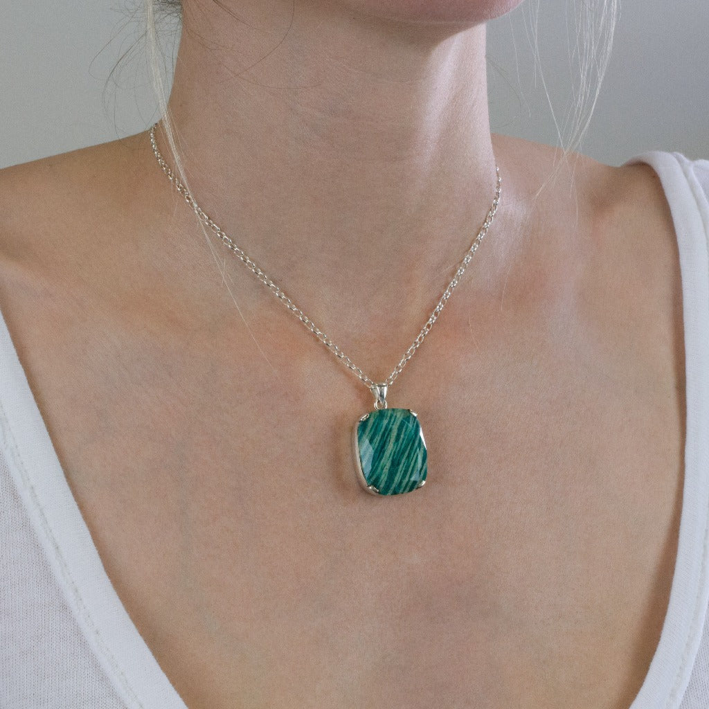 Amazonite Necklace on model