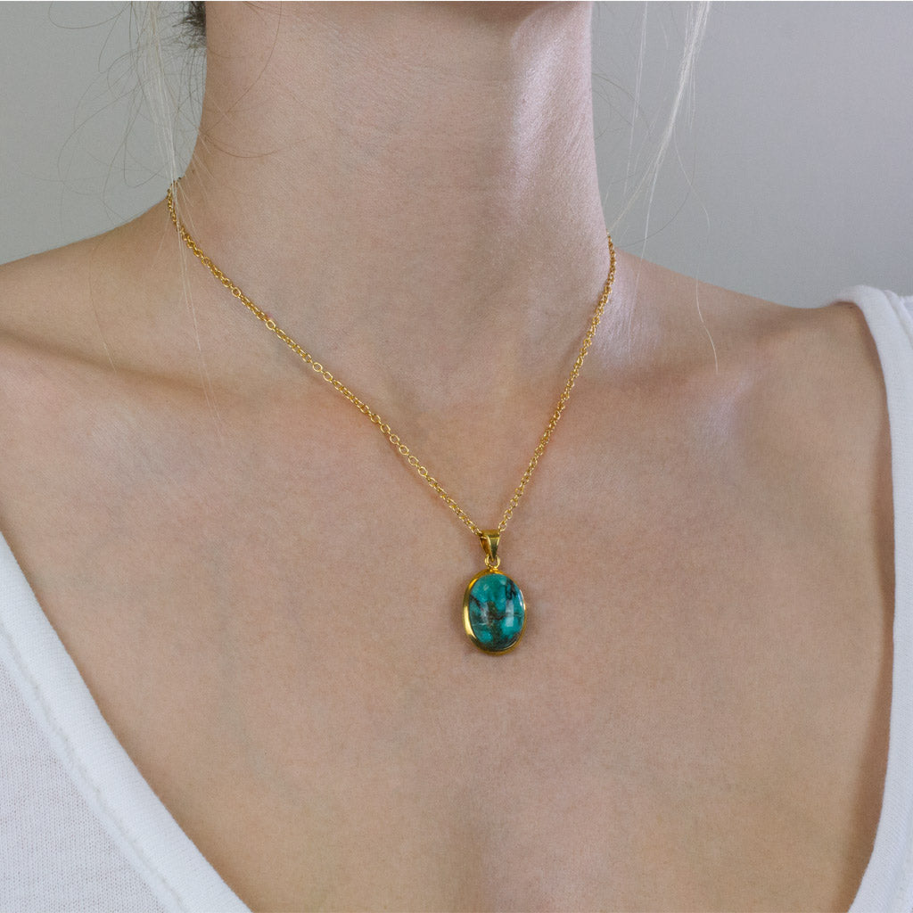 Tibetan Turquoise Necklace on Model