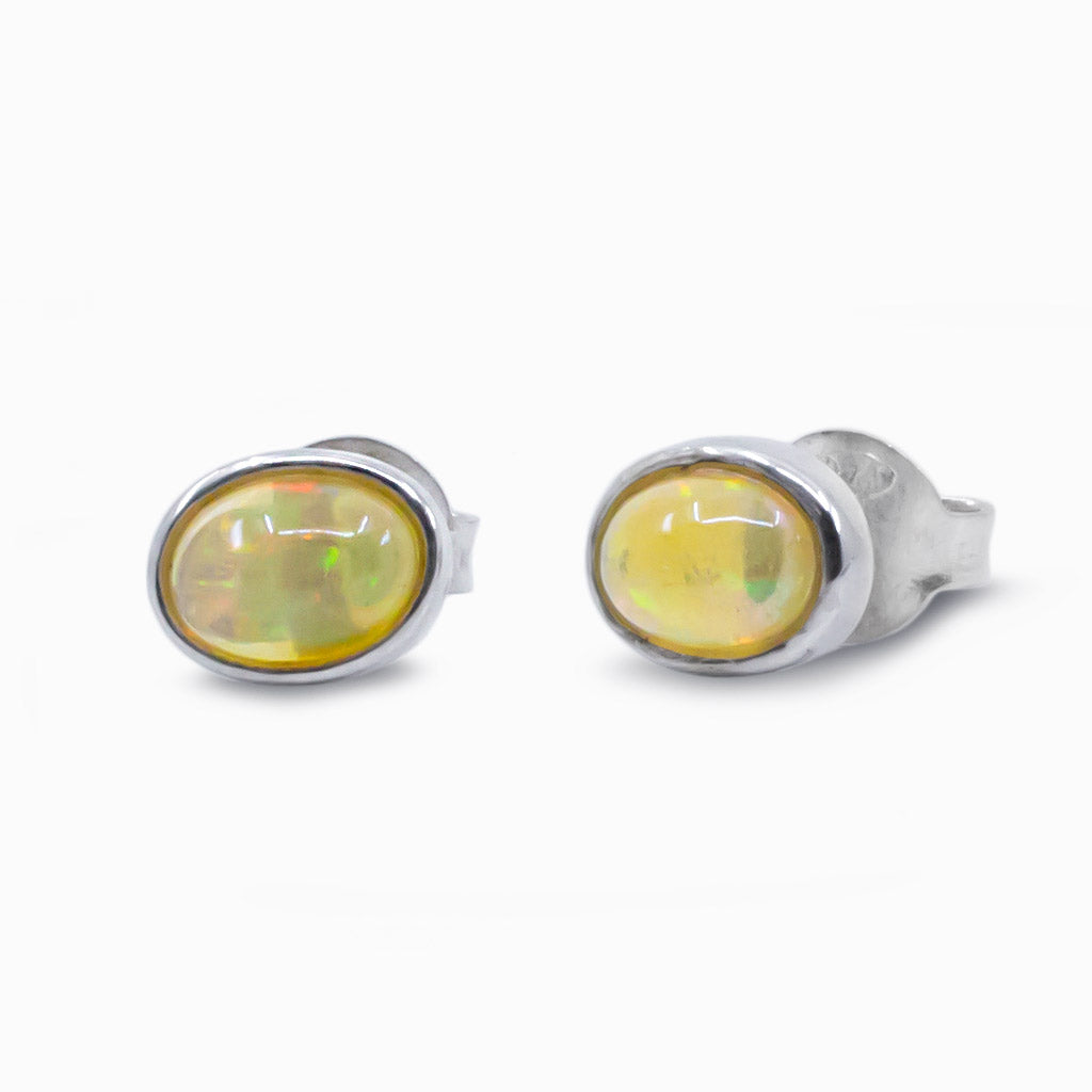 precious opal stud earrings
