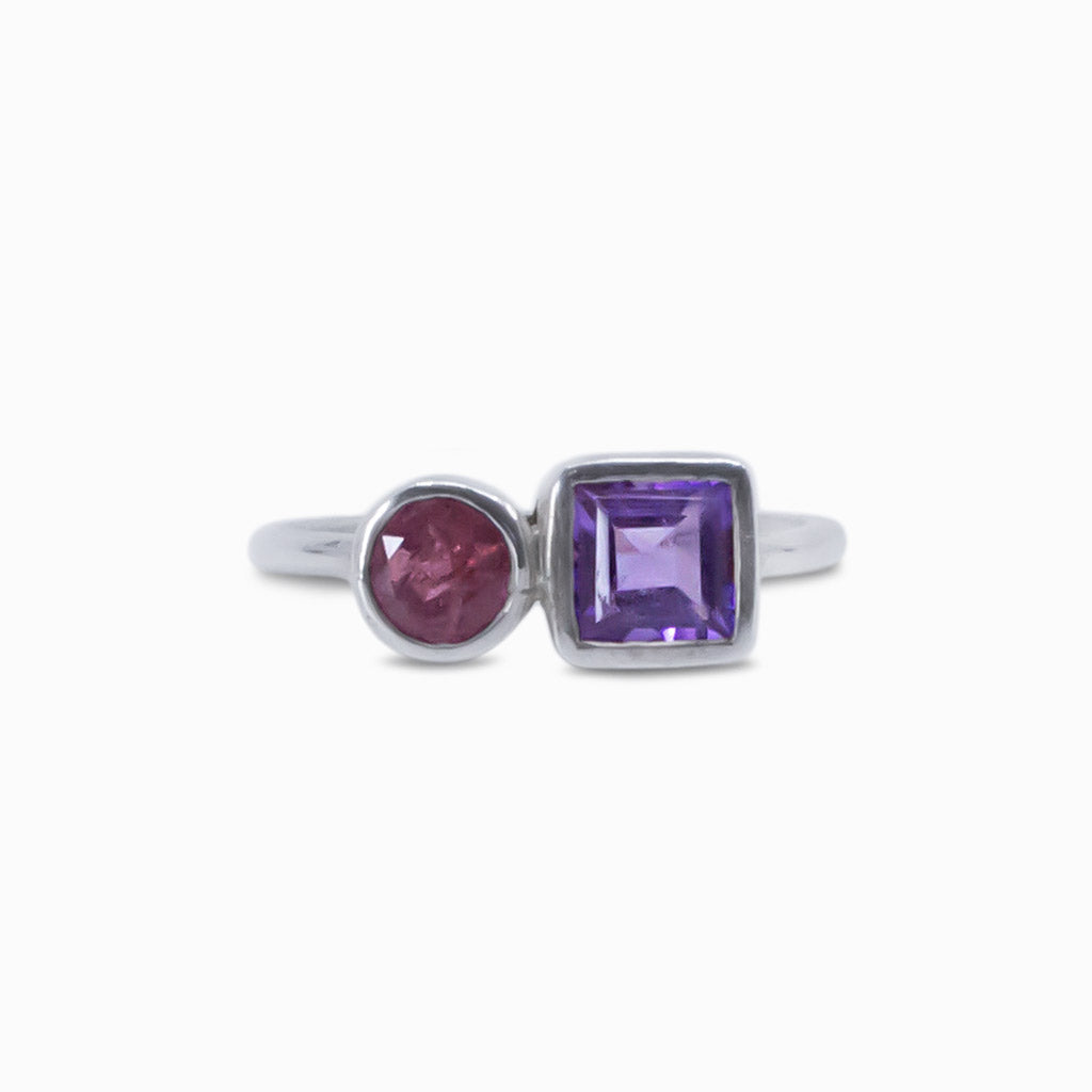 Amethyst and pink hot sale tourmaline ring