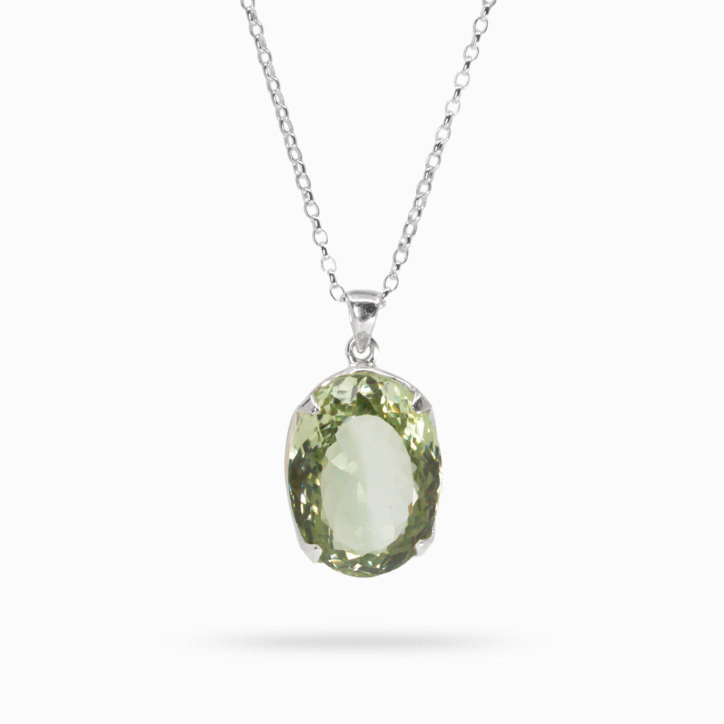 FACETED GREEN QUARTZ NECKLACE