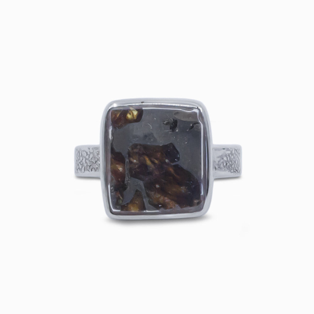 Pallasite on sale meteorite ring