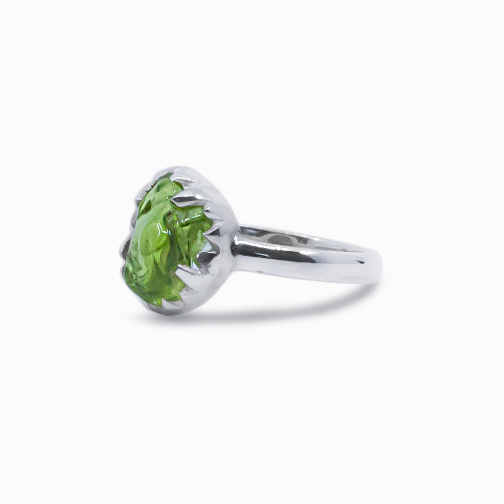 Raw Peridot Ring