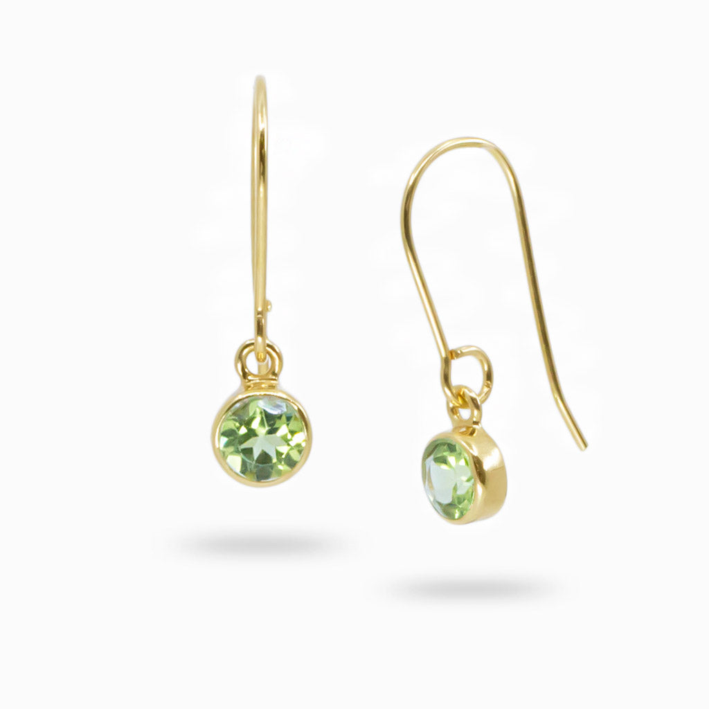 peridot drop earrings