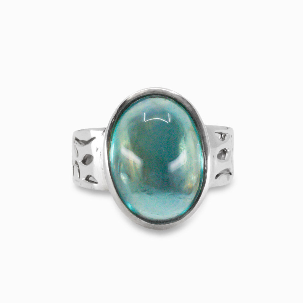 CABOCHON FLUORITE RING