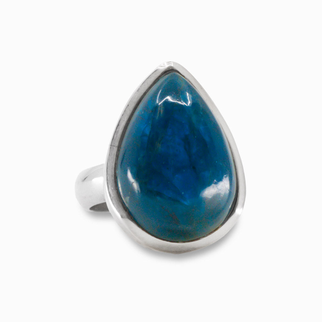 CABOCHON TEAR APATITE RING
