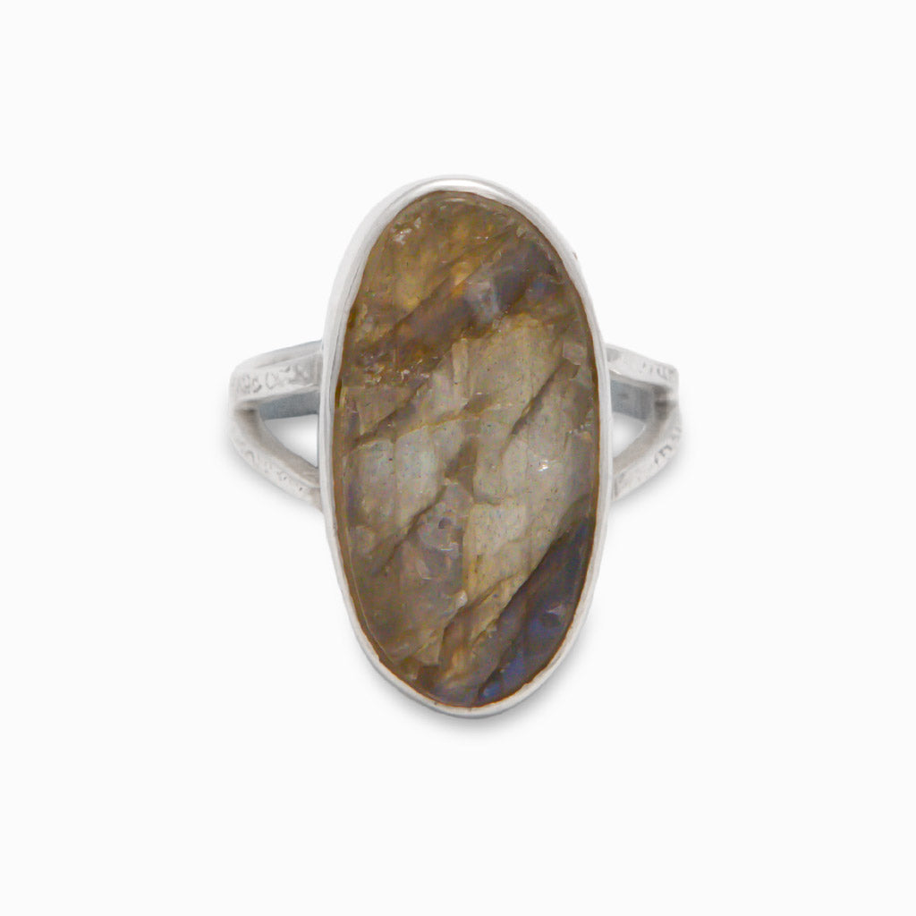 Sterling 2024 Silver, Labradorite Ring, Size 5.75.