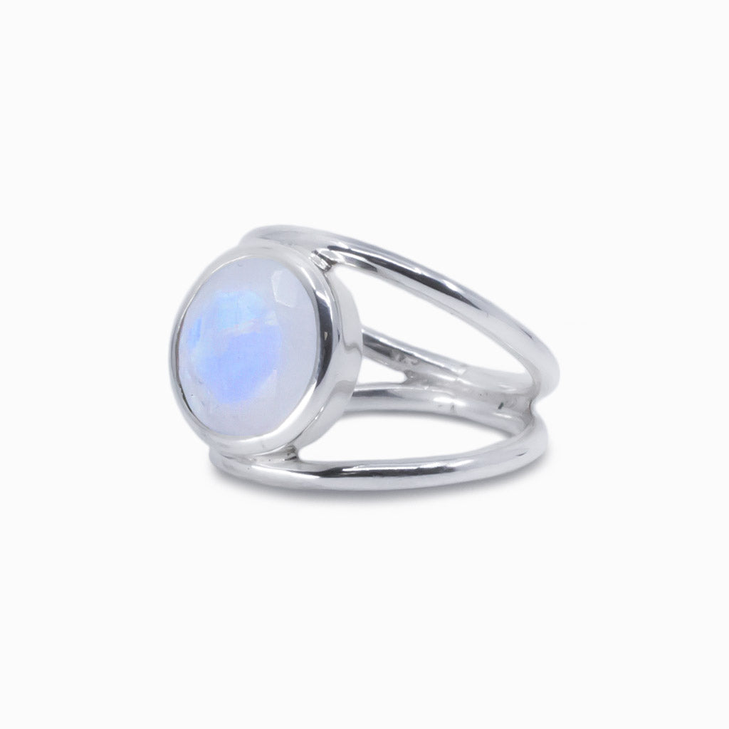 Rainbow Moonstone Ring