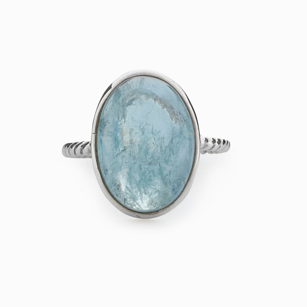 Cabochon Oval Aquamarine ring