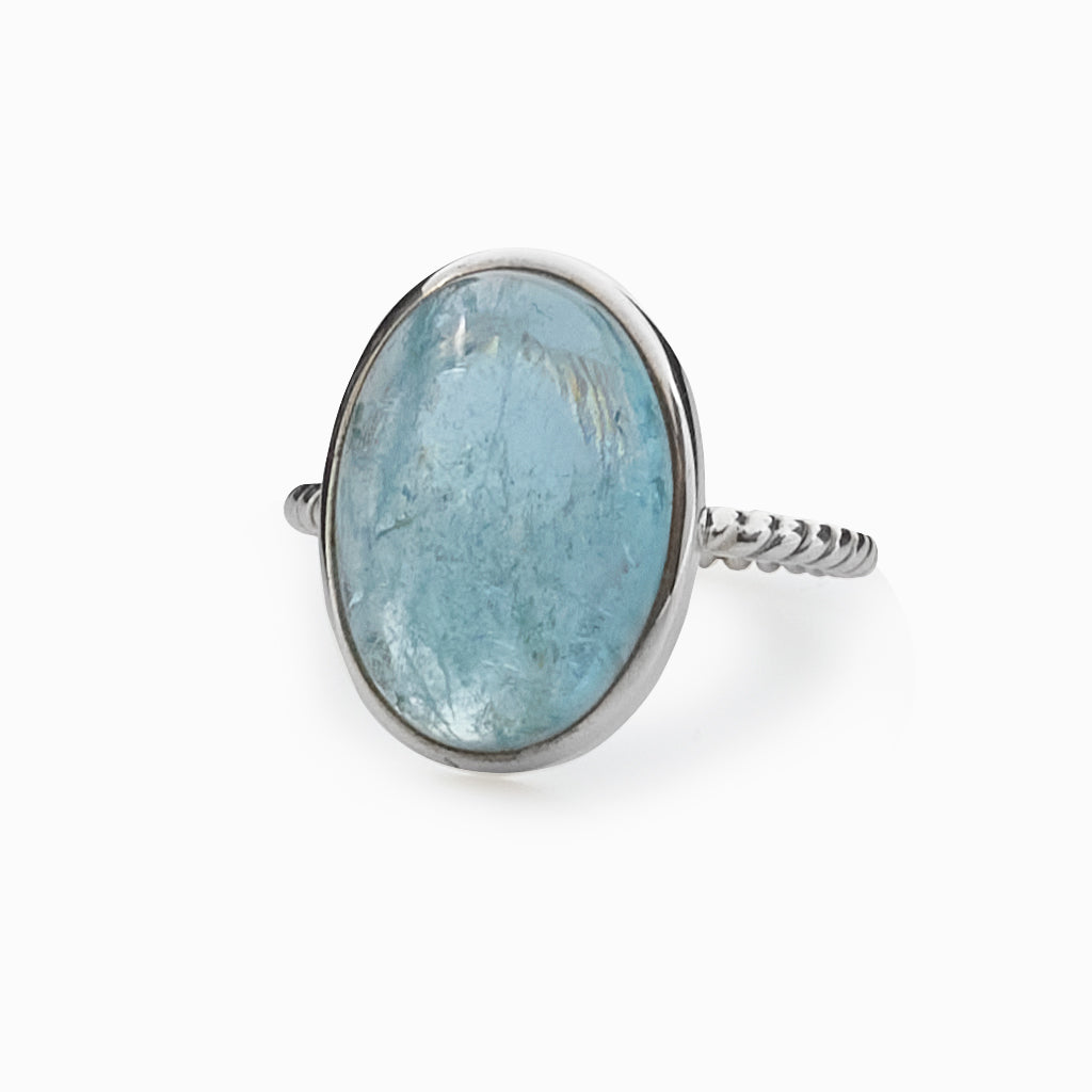 Cabochon Oval Aquamarine ring