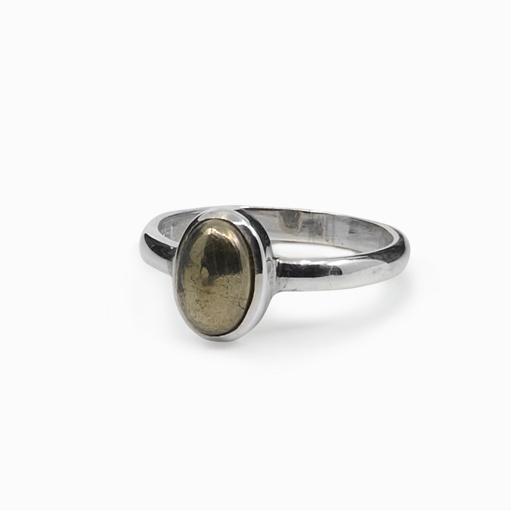 Oval Cabochon Pyrite ring