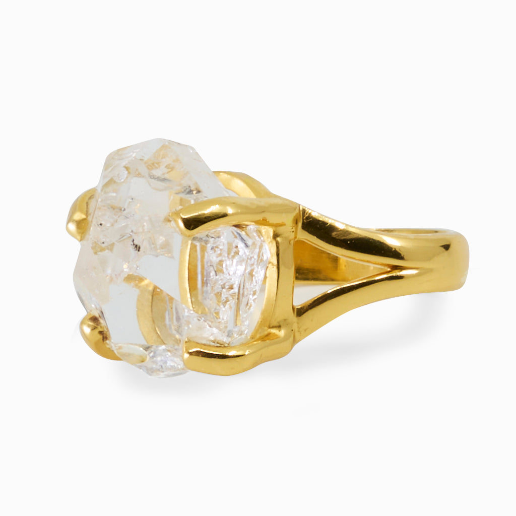Raw Herkimer Diamond ring