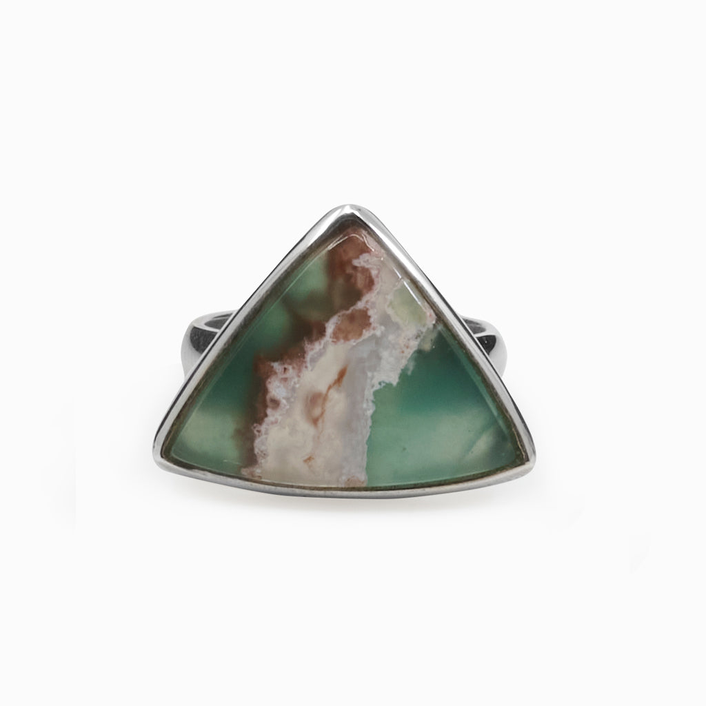 Cabochon Triangle Aquaprase ring