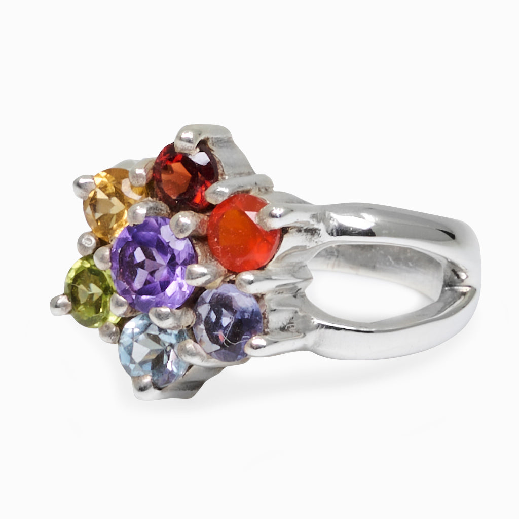 FACETED FLOWER CHAKRA RING