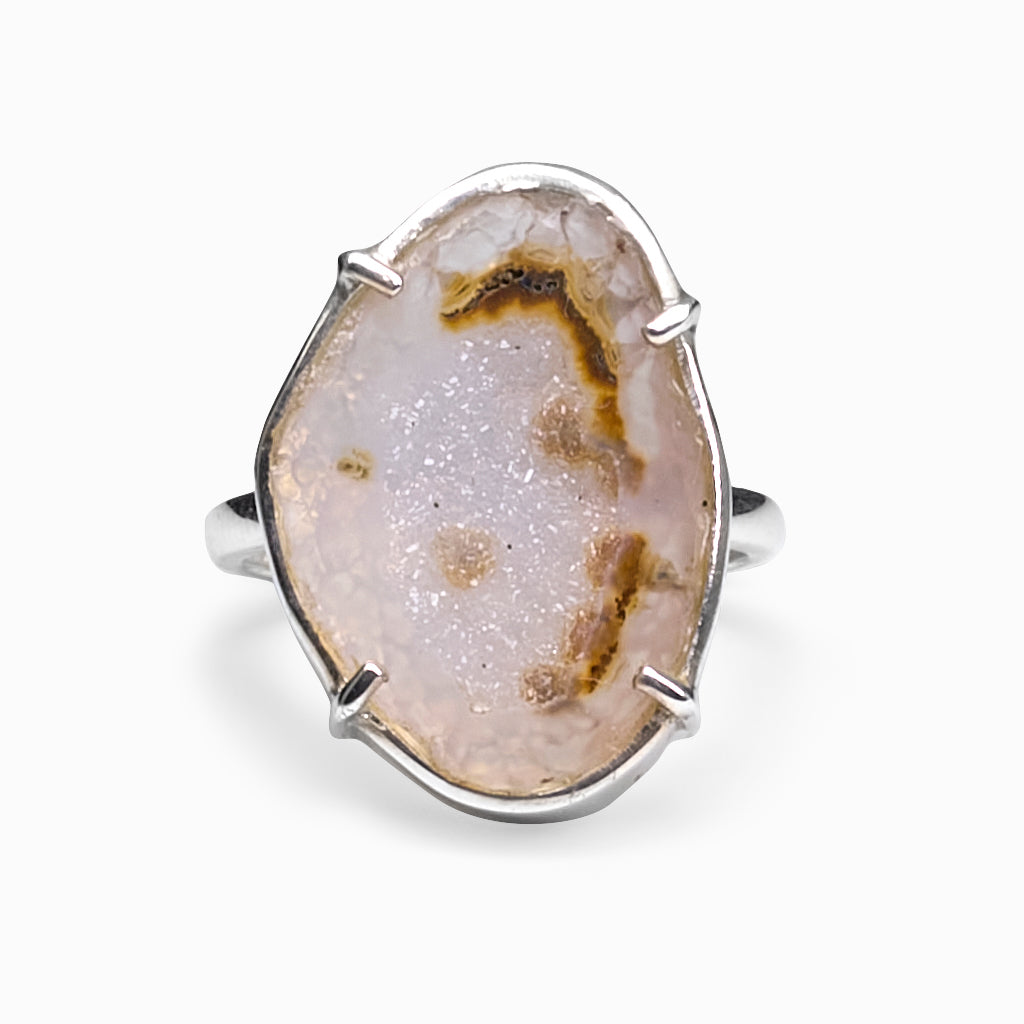 Raw Organic Agate Geode ring