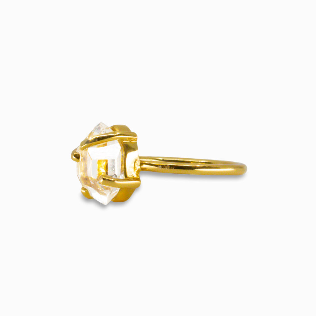 HERKIMER DIAMOND RAW RING VERMEIL