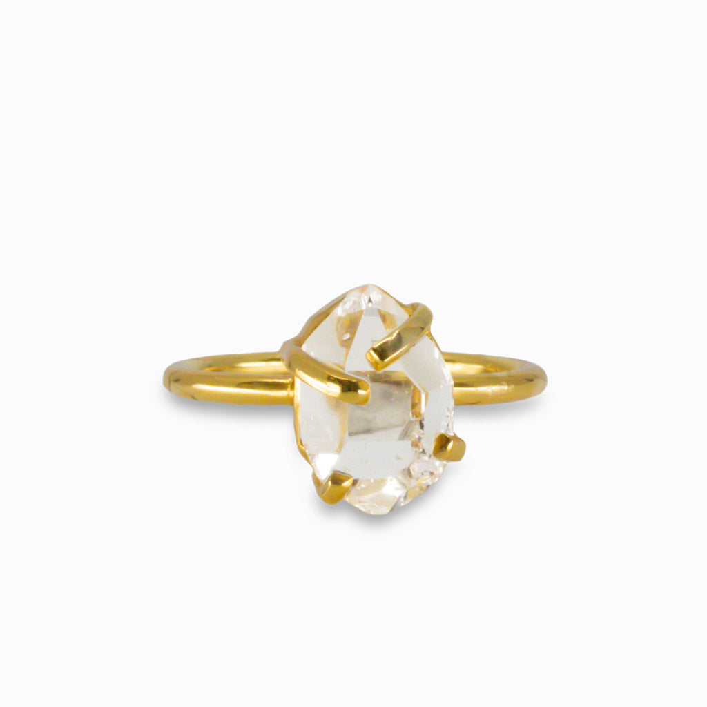 HERKIMER DIAMOND RAW RING VERMEIL