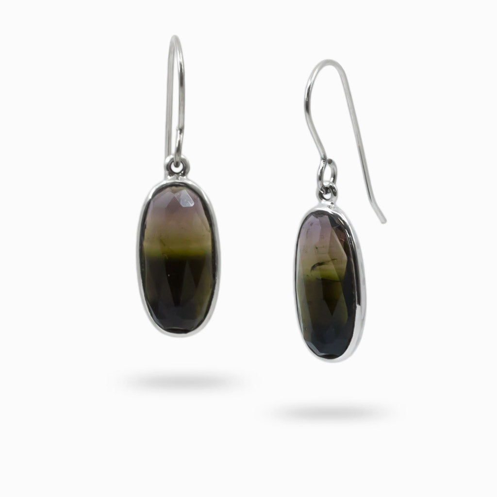 Watermelon tourmaline drop earrings