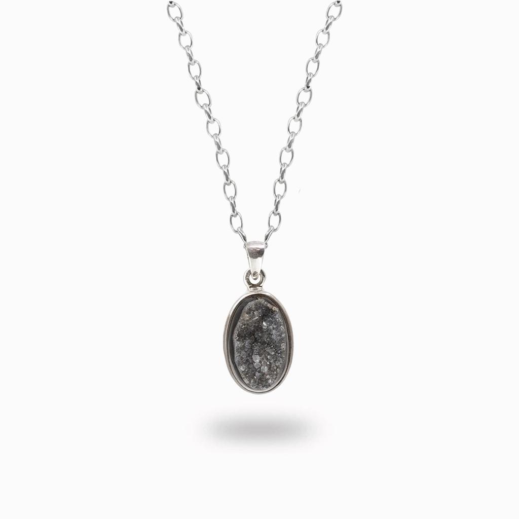 Onyx Druzy Necklace