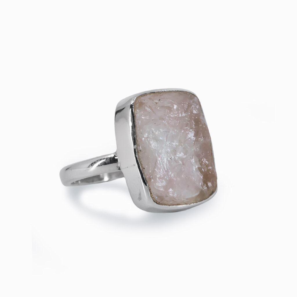 Raw Pink Rose Quartz Ring Made In Earth
