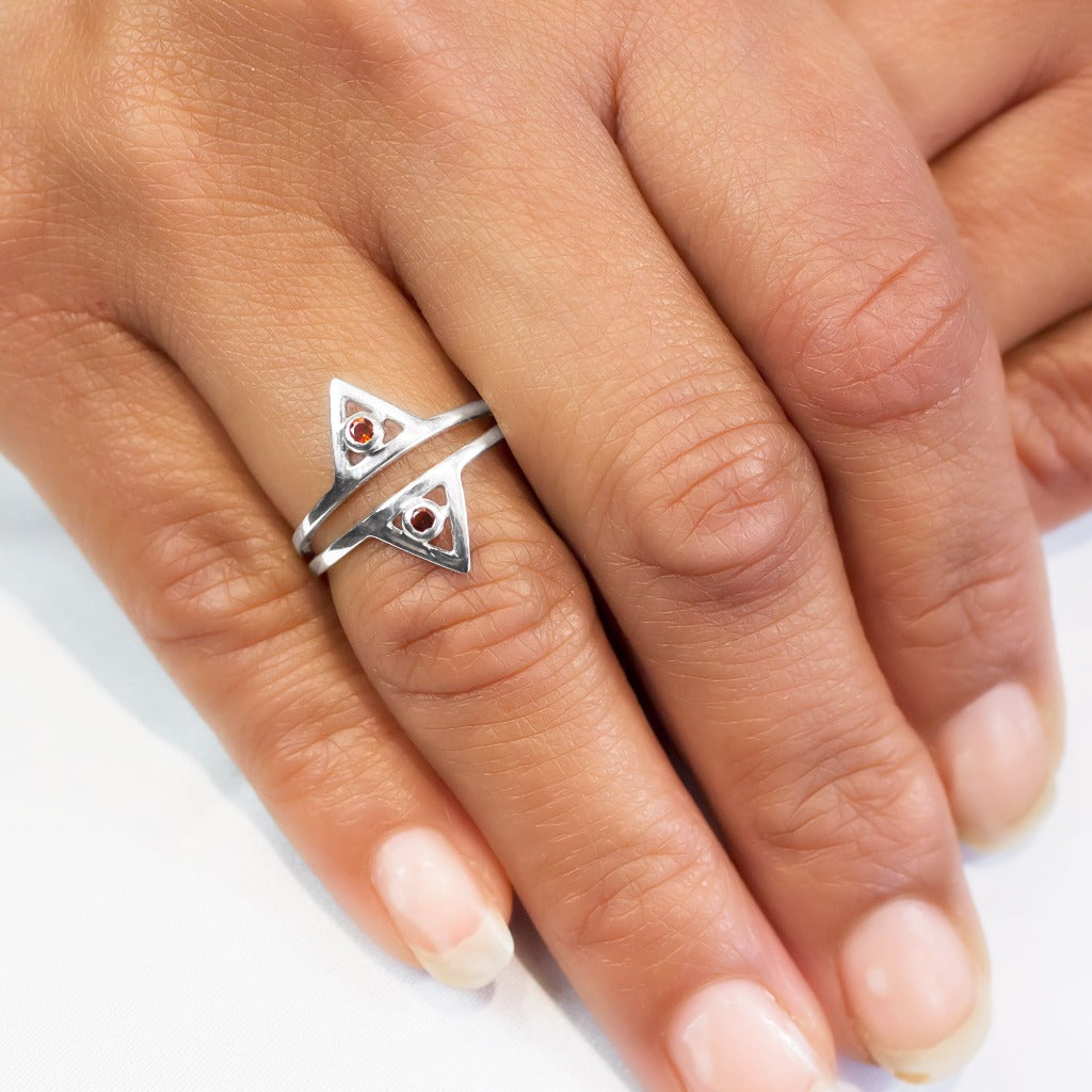 Garnet Ring on Model