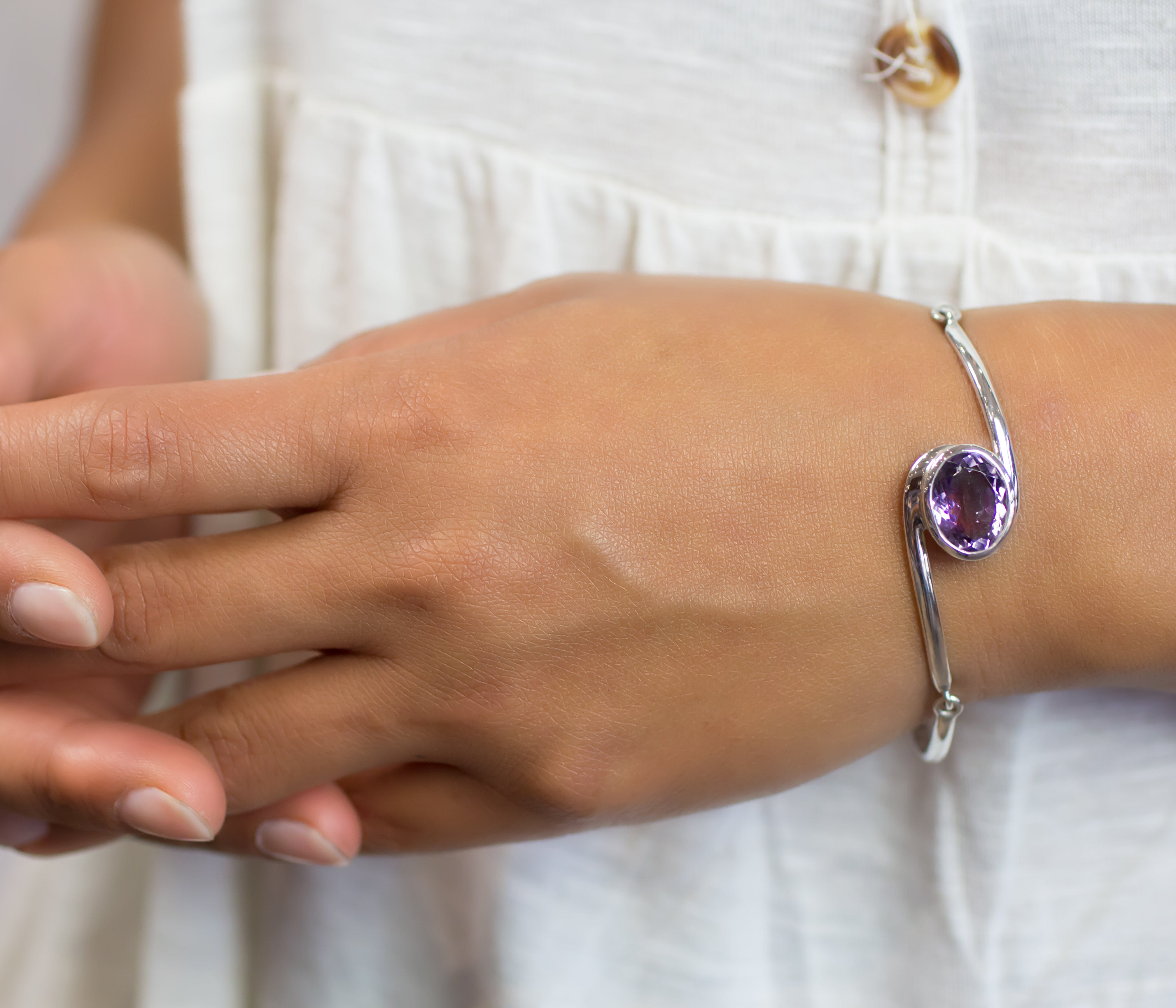 Amethyst Bracelet on Model