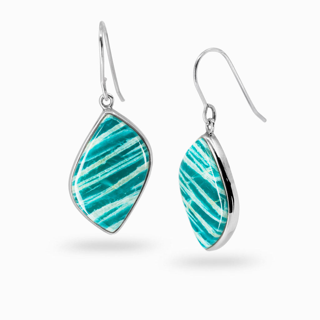 Green Amazonite Drop Earrings