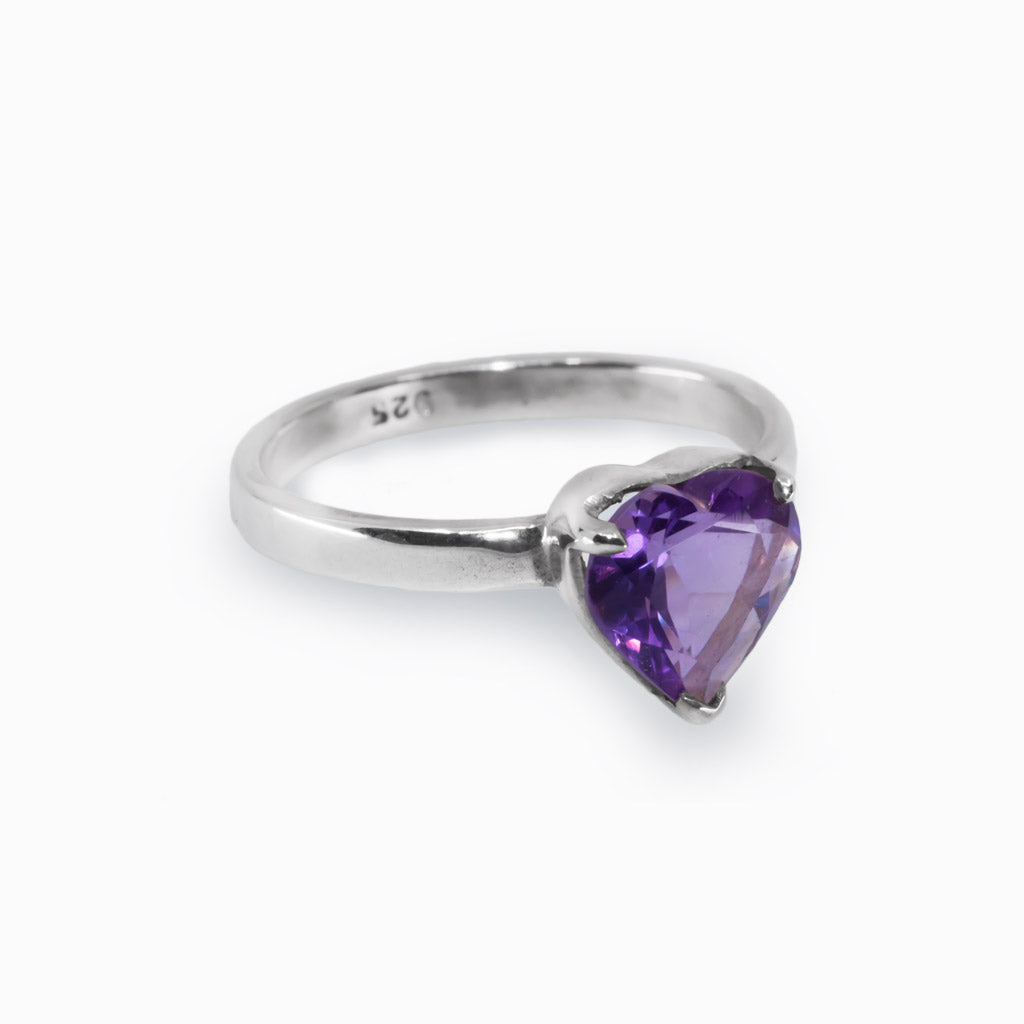 Amethyst Heart Ring