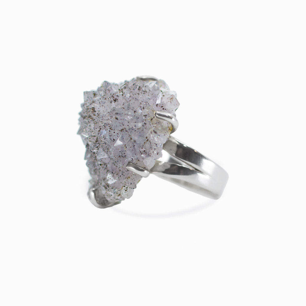 Druzy flower Amethyst ring