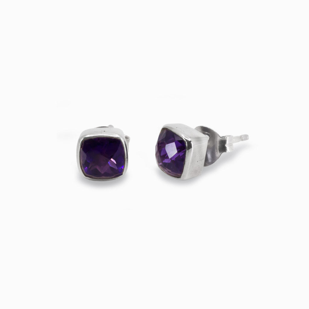 Amethyst Stud Earrings