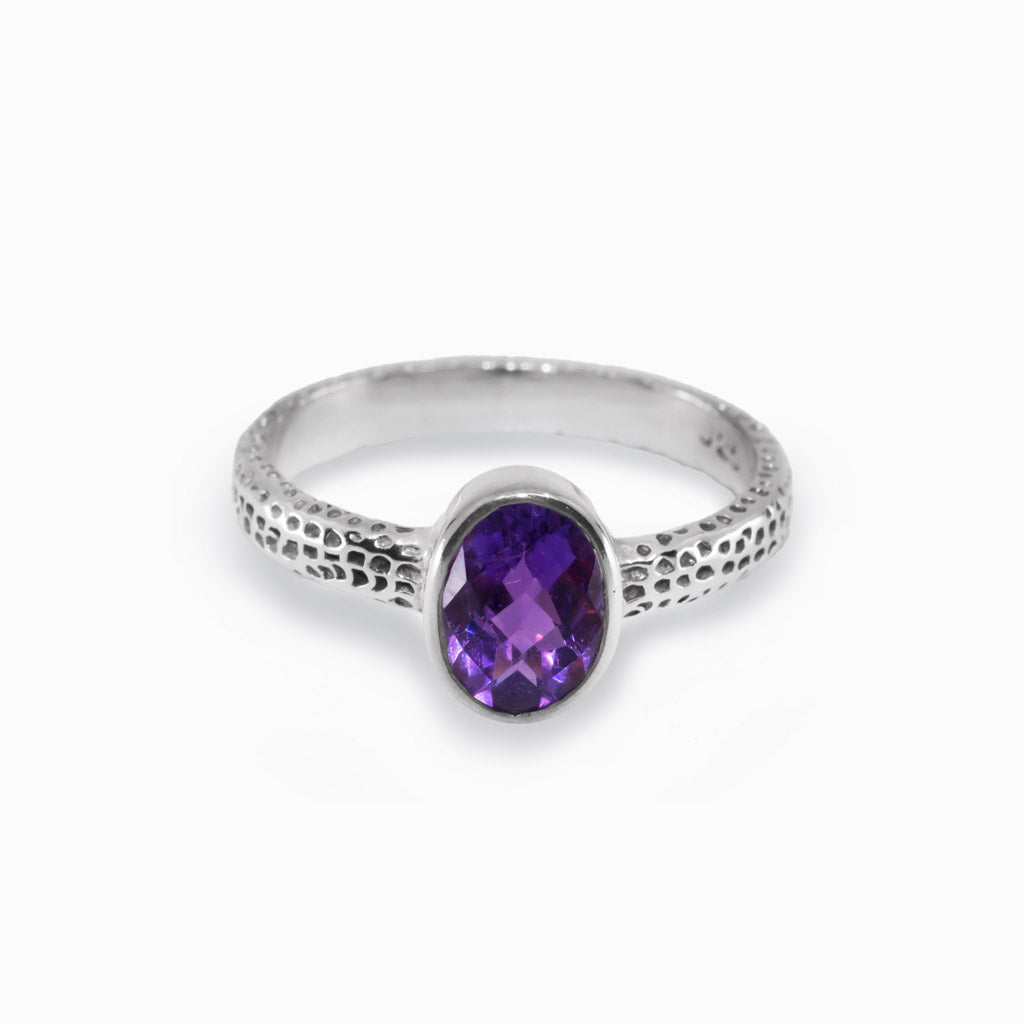 Purple Amethyst Ring Made in Earth