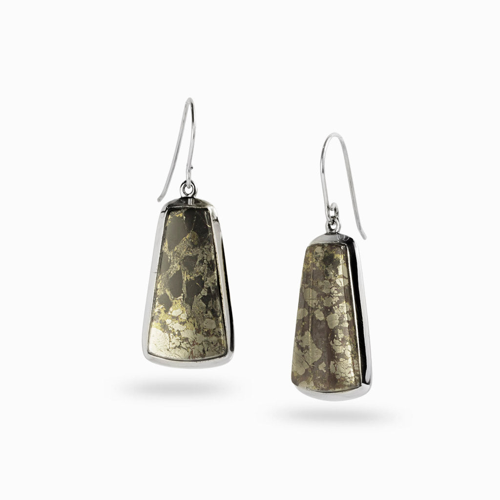 Trapazoid Apache Gold Drop Earrings