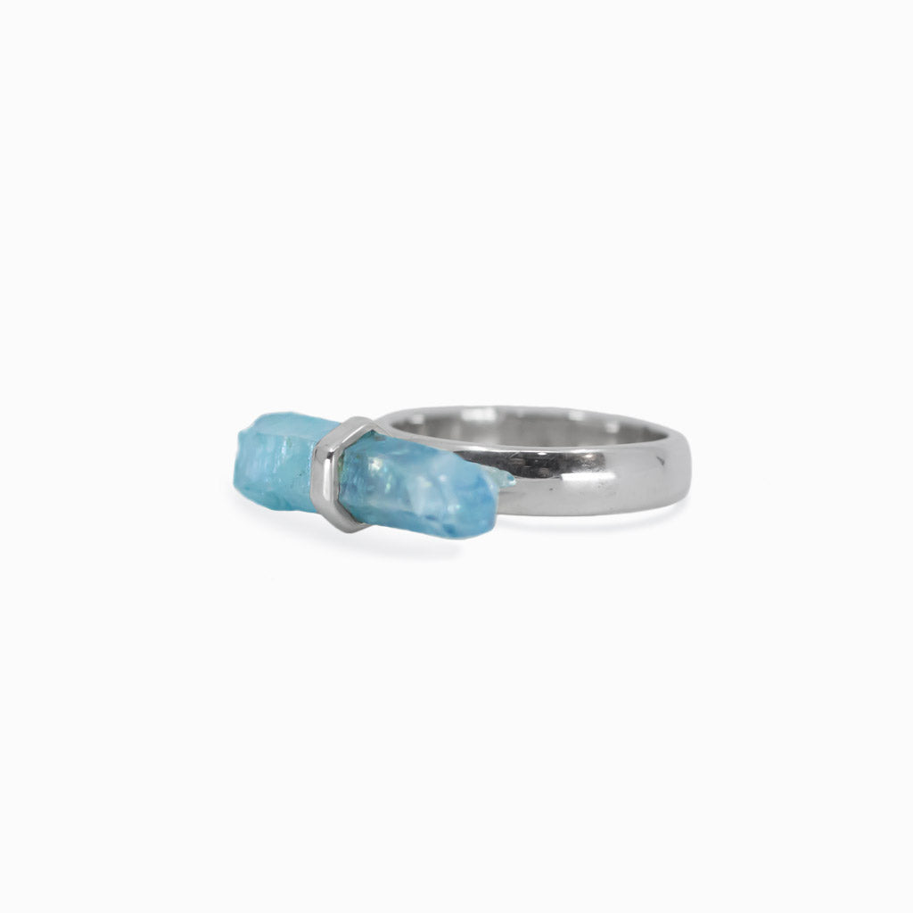 Aqua Aura faceted ring