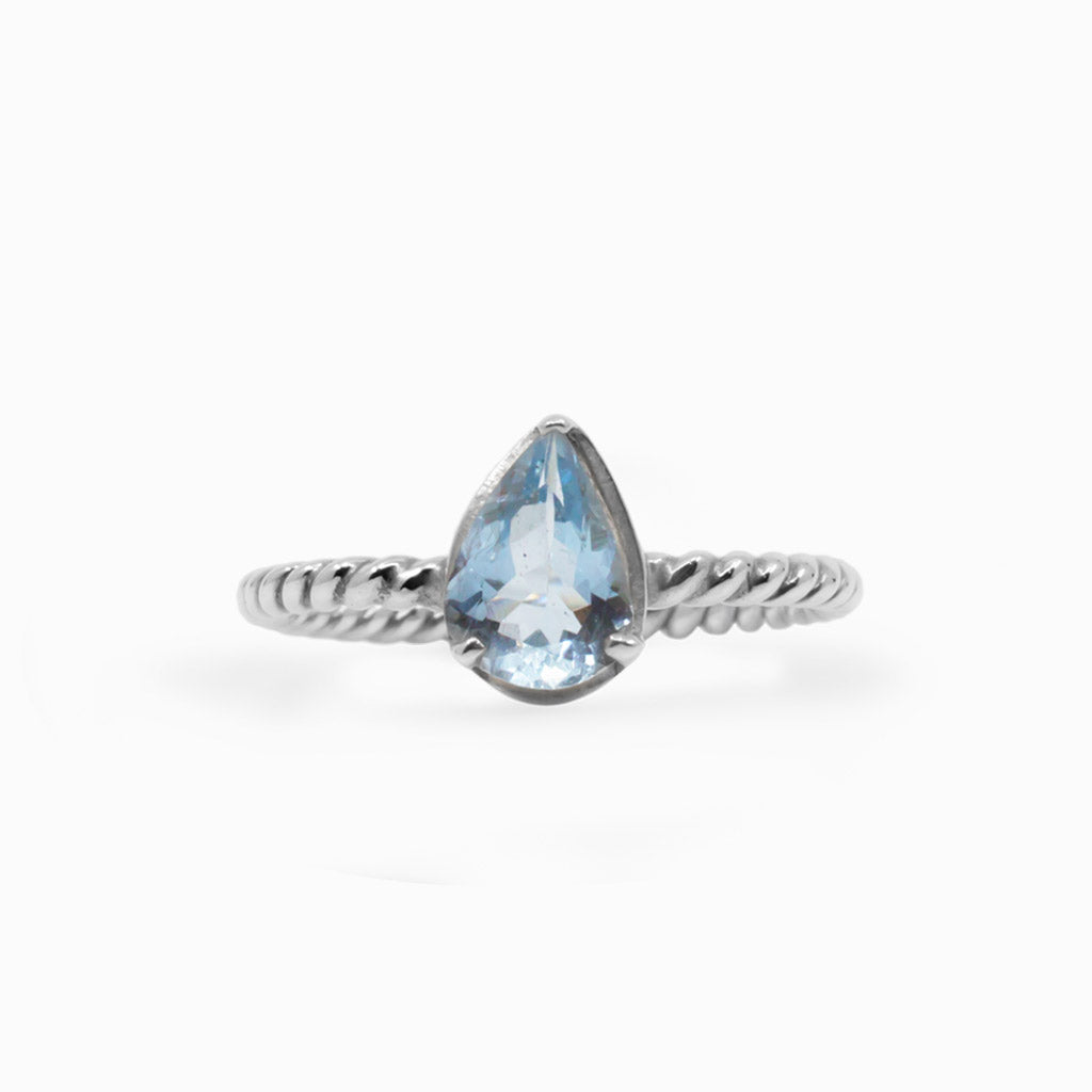 Blue Aquamarine Ring Made in Earth
