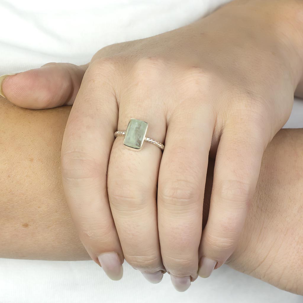 Aquamarine Ring on Model