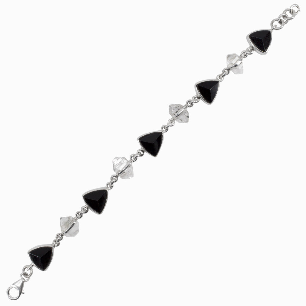 Black good Diamond and Herkimer Bracelet