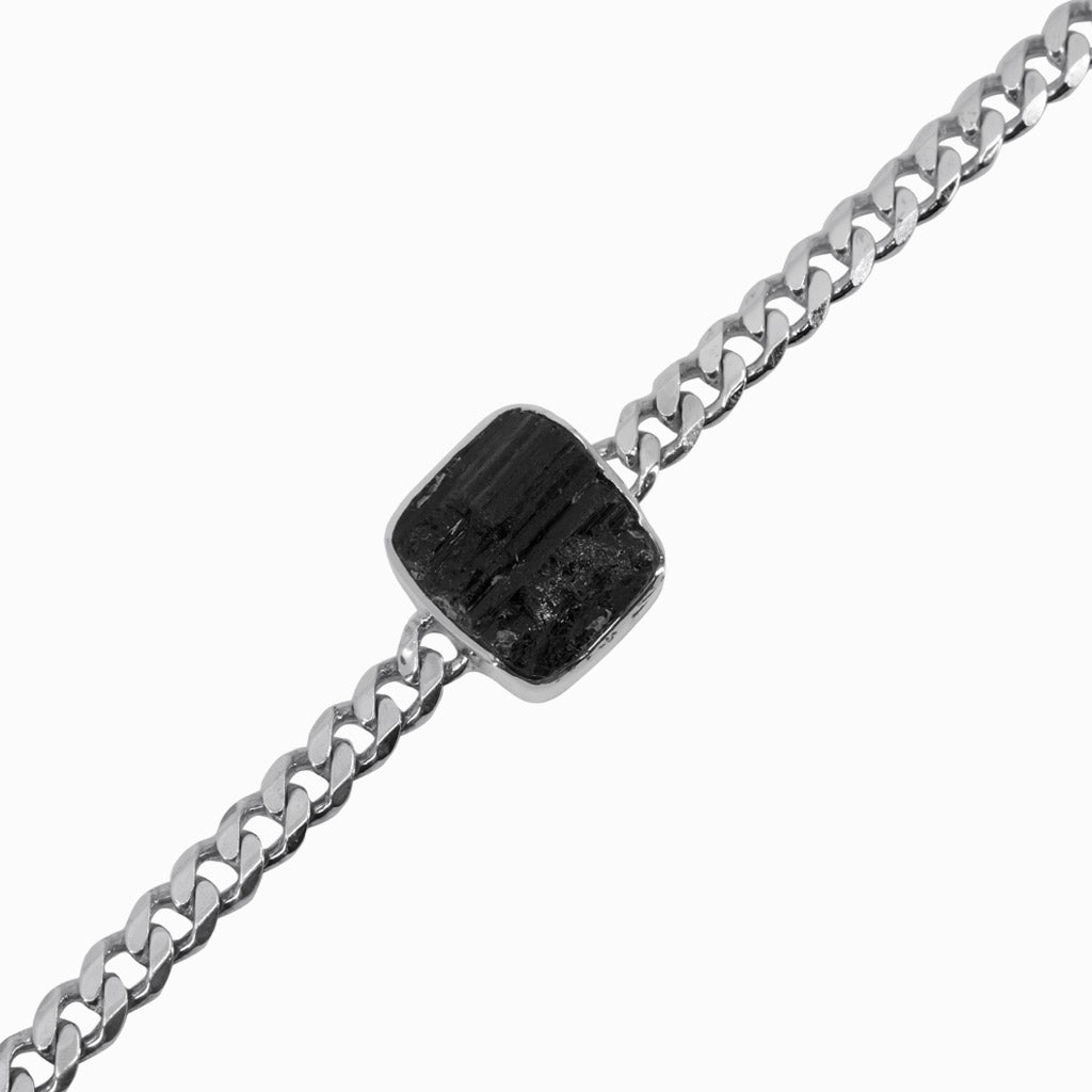 MEN'S RAW BLACK TOURMALINE BRACELET