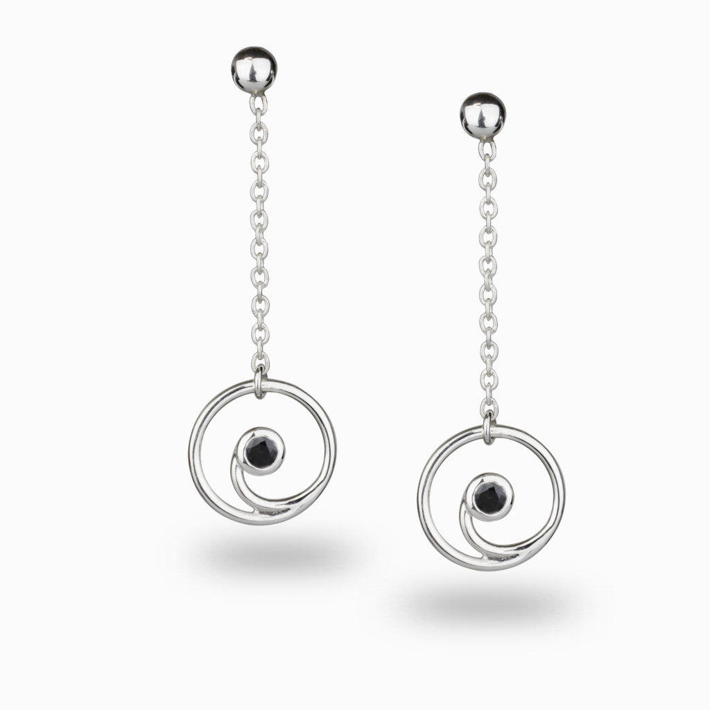 Onyx Gratitude Stud Drop Earrings