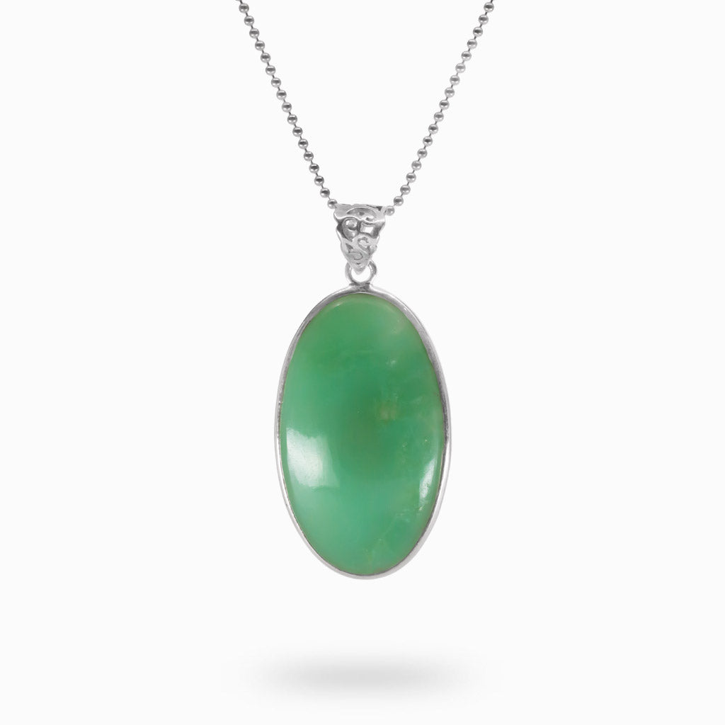 Chrysoprase Pendant (Australian Jade) AAA Quality Cabochon cheapest Stones, set in Fine Silver includes free Sterling Silver Chain