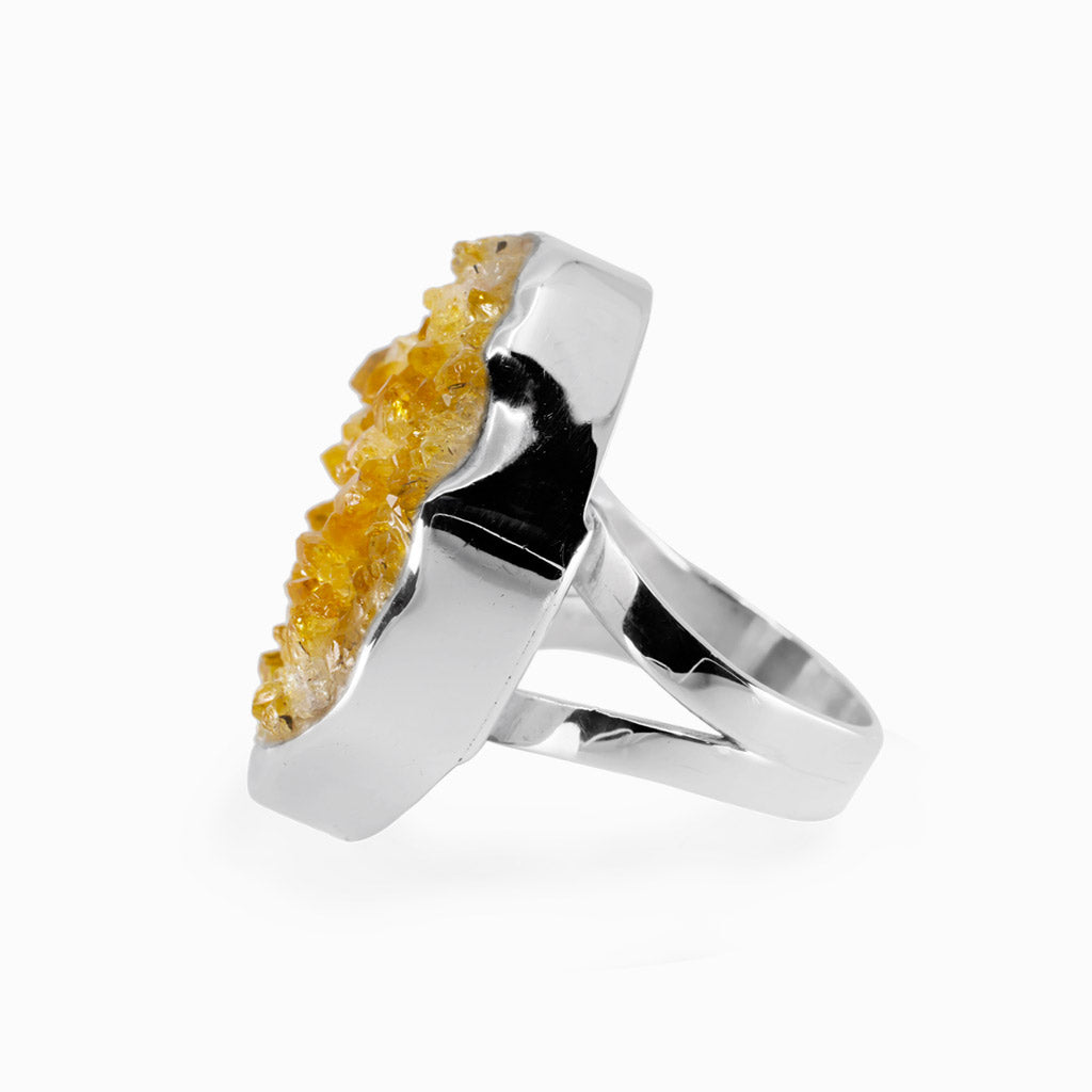 Citrine Druzy Ring